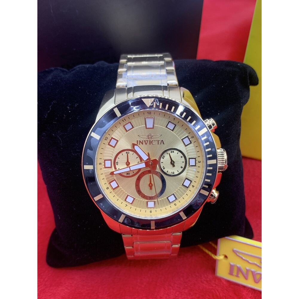 Invicta Mens 45mmWatch Pro Diver Quartz Gold Tone Stainless Steel Bracelet 46045